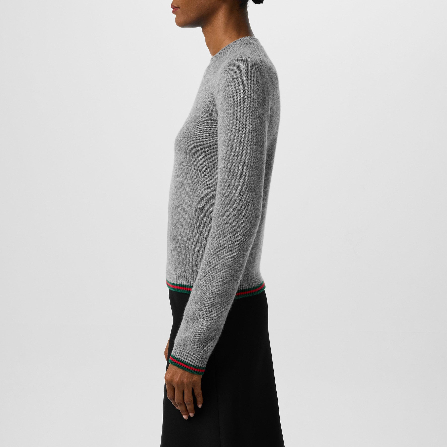 Women's Plain Wool Crew Neck Jumper With Cashmere