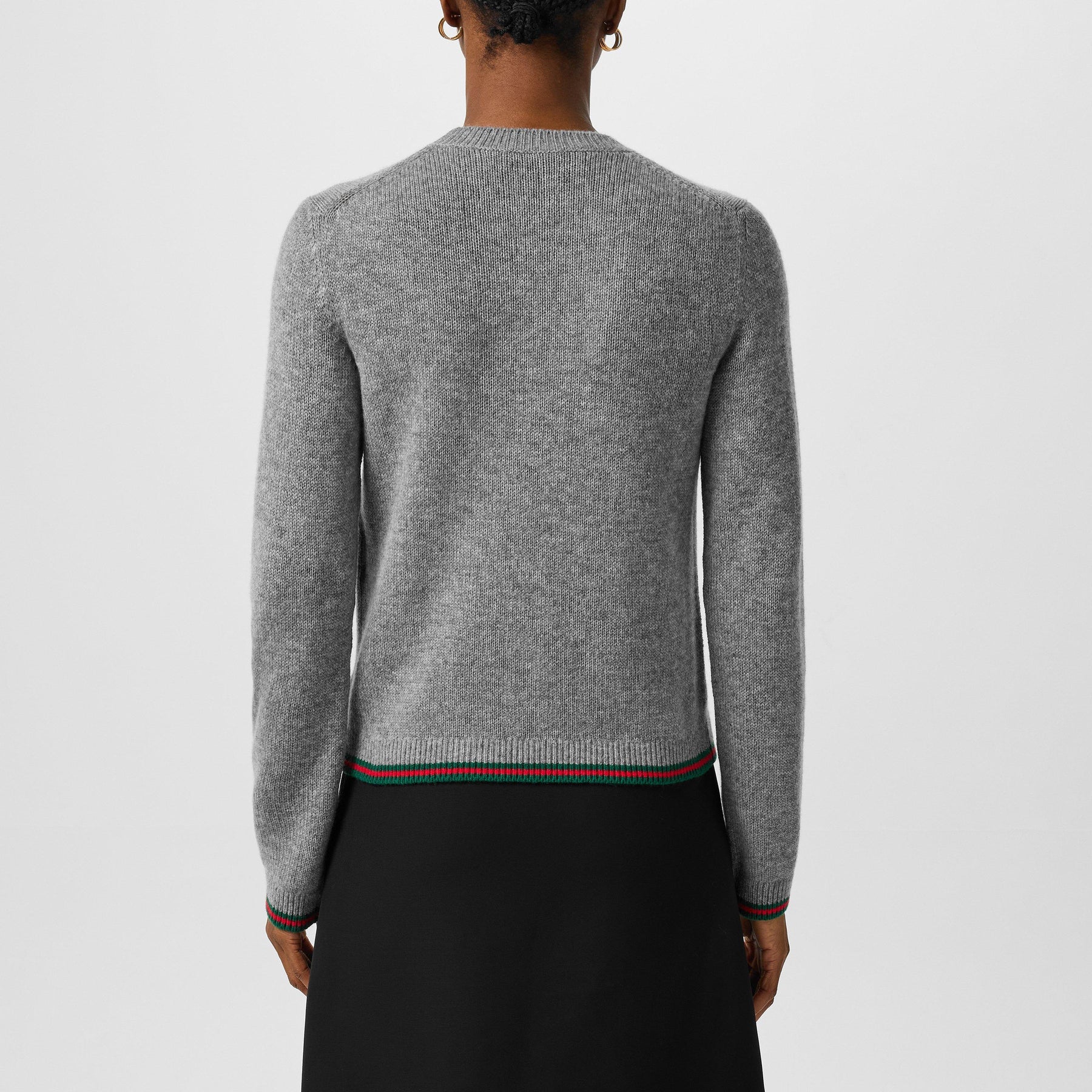 Women's Plain Wool Crew Neck Jumper With Cashmere