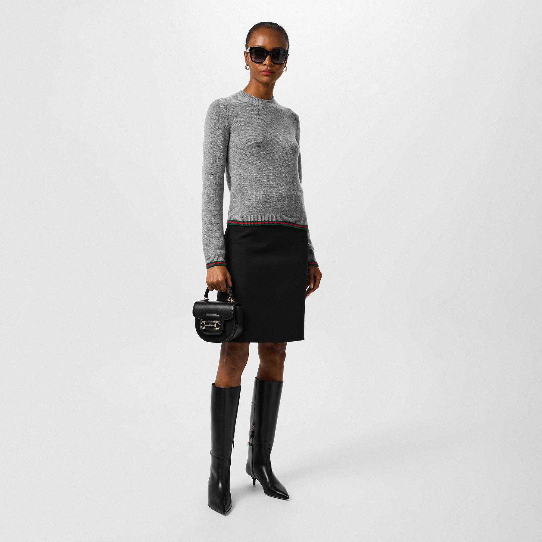 Women's Plain Wool Crew Neck Jumper With Cashmere