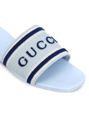 Gucci Sliders in cotton with embroidered logo