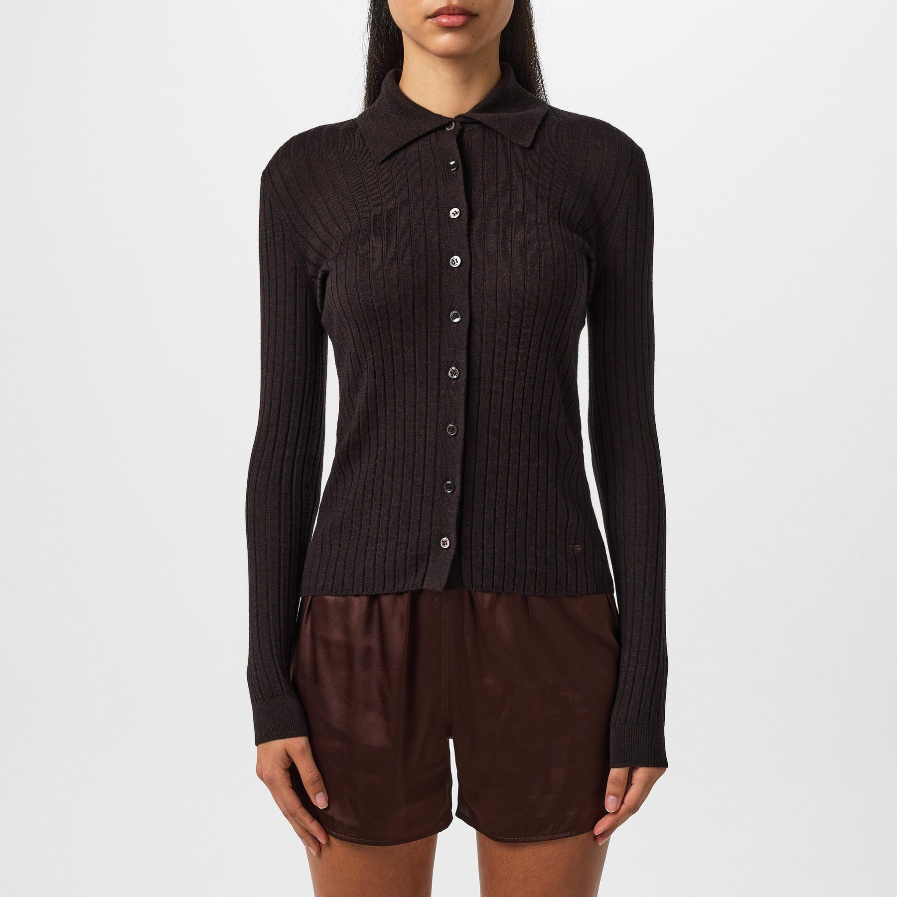 Polo Collar Knit Top