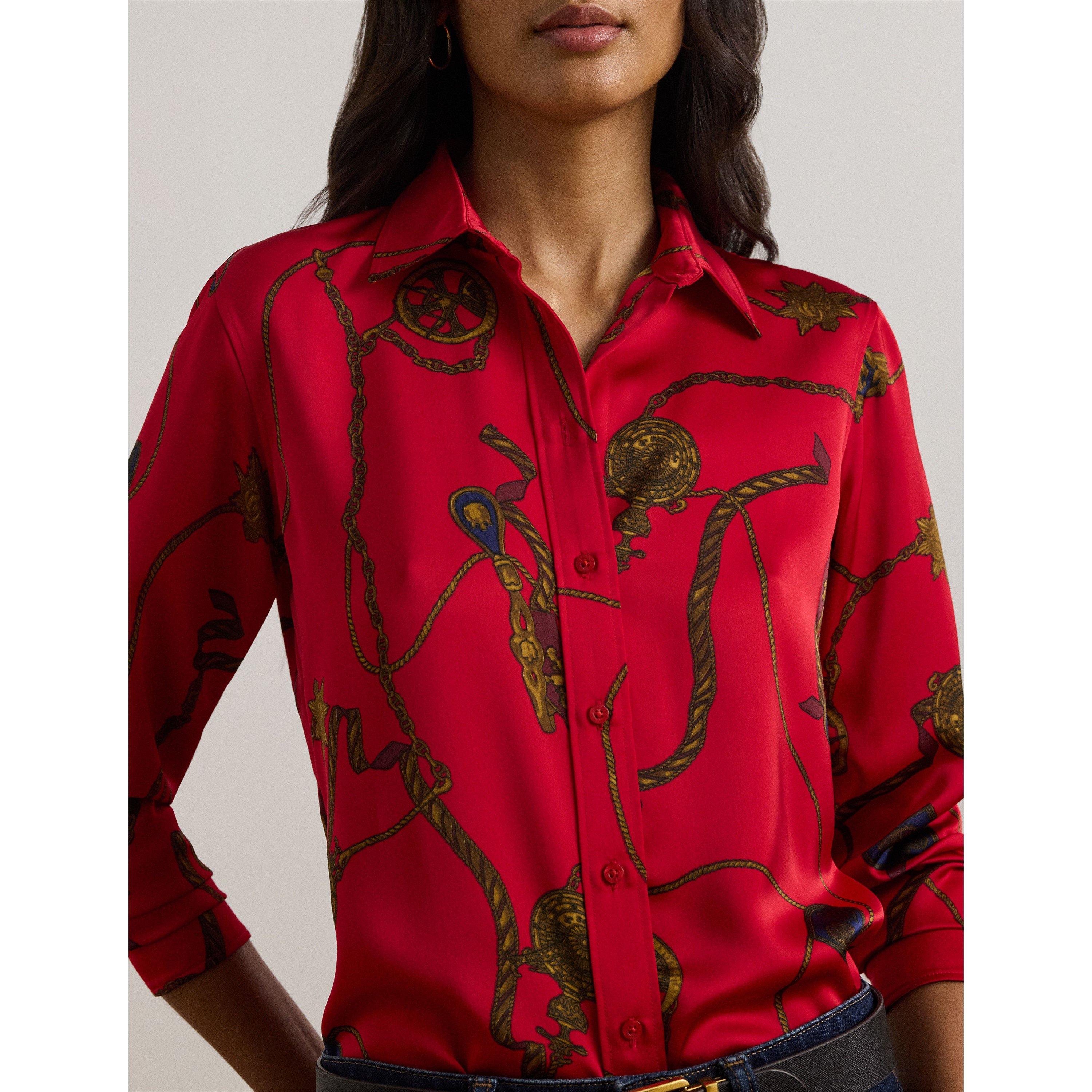 Classic Fit Print Charmeuse Shirt