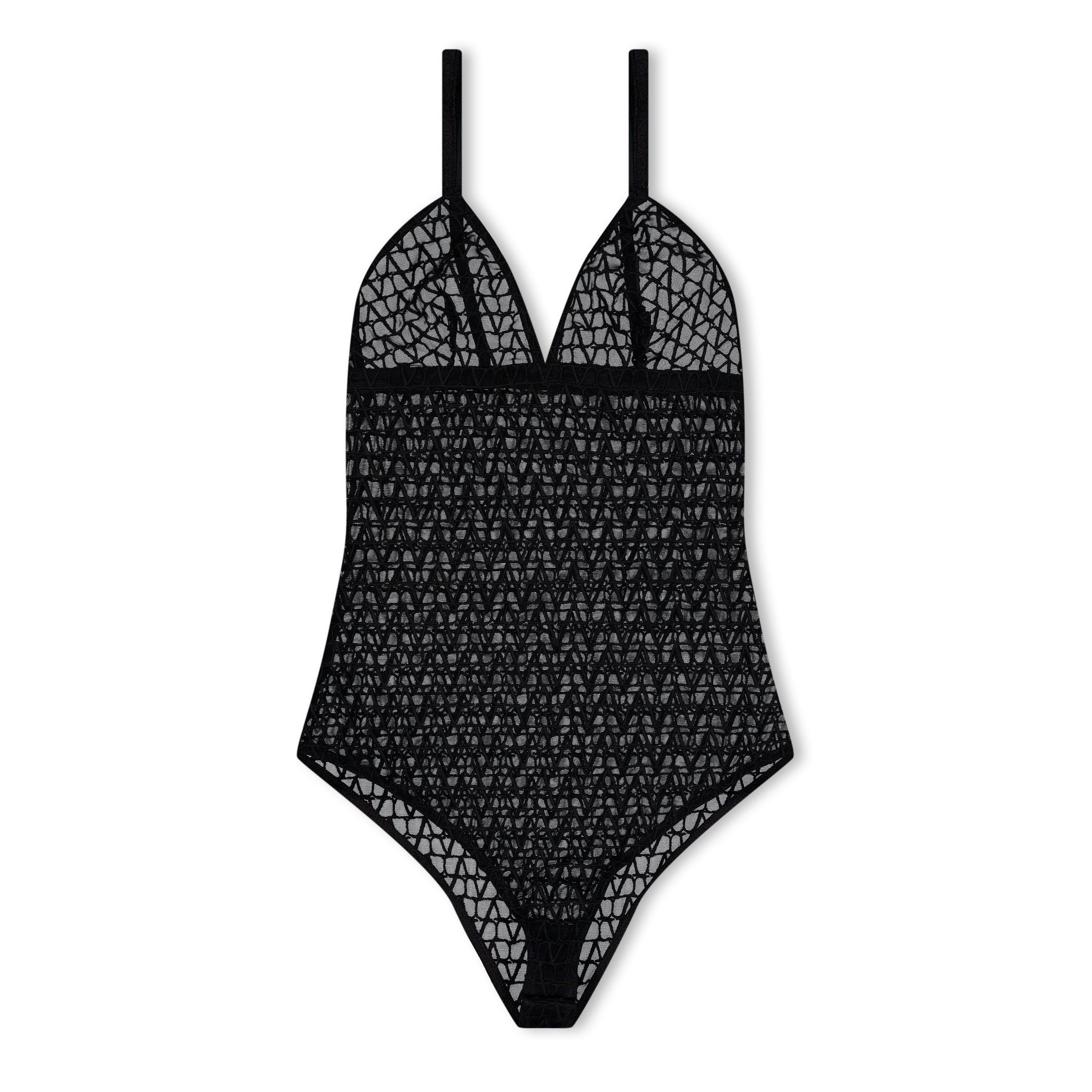 Val Tulle Long-Sleeve Bodysuit