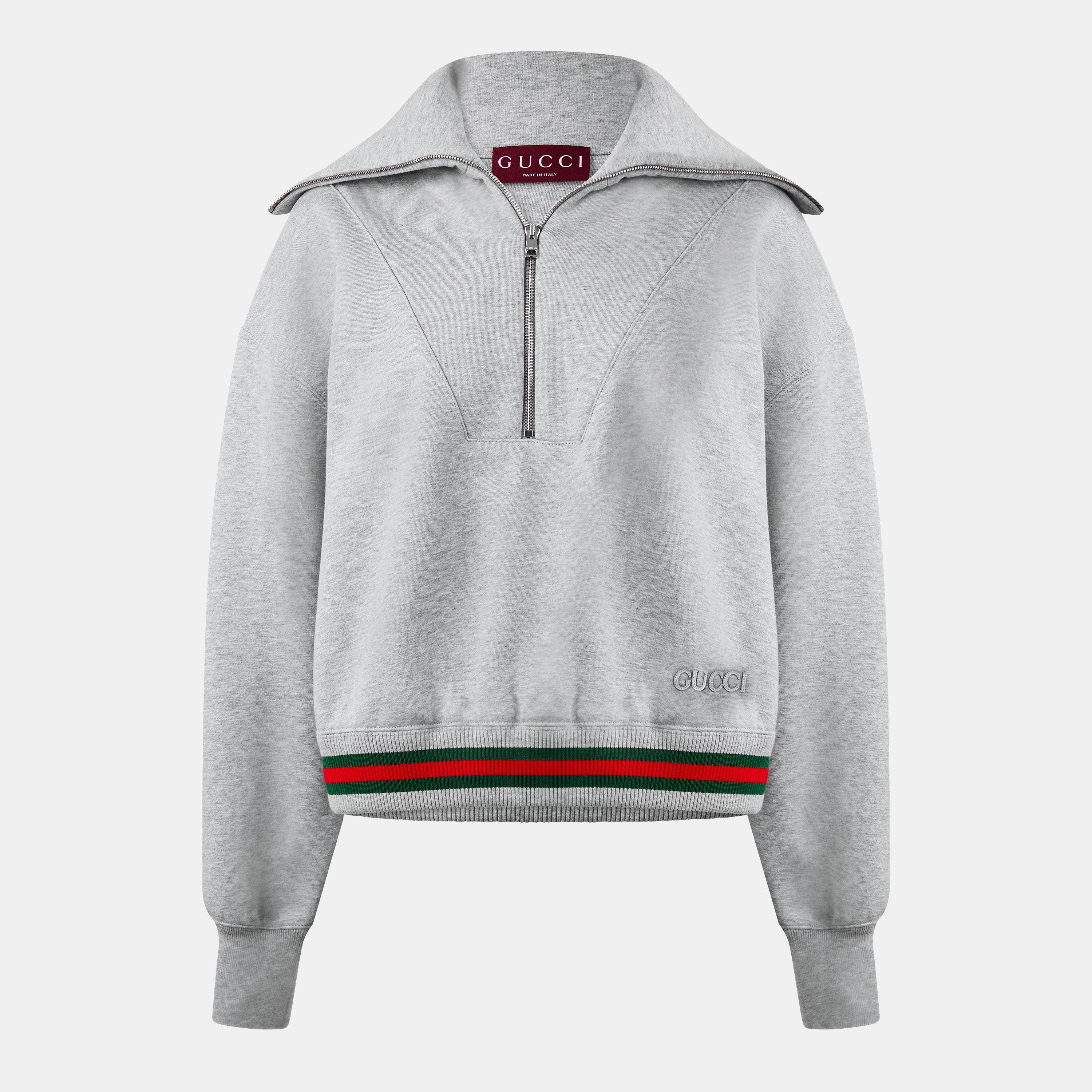 Cropped Web Half-Zip Jumper