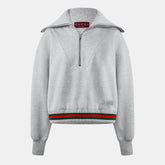 Cropped Web Half-Zip Jumper