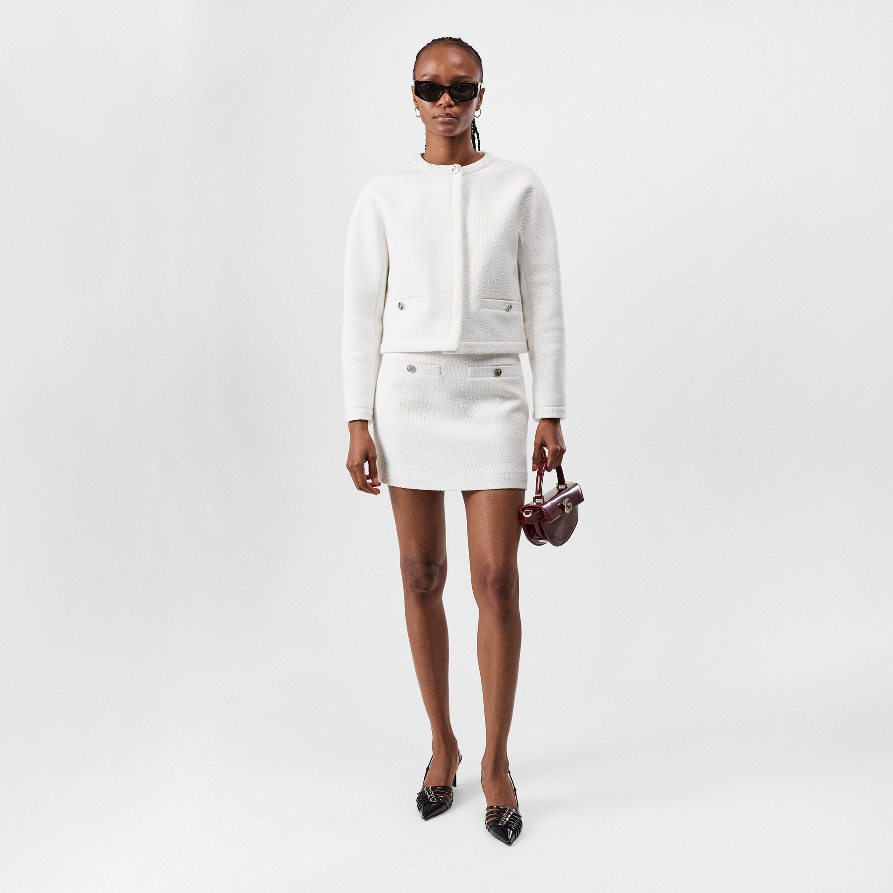 Interlocking G Wool Blend Boucle Miniskirt