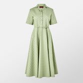 Monogram Print Gabardine Dress