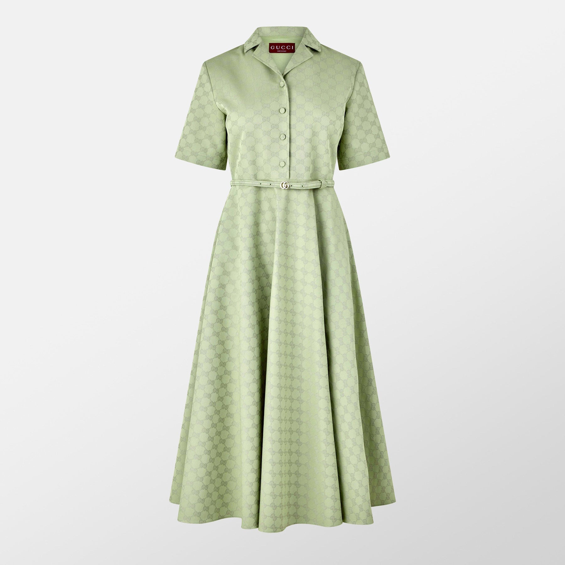 Monogram Print Gabardine Dress