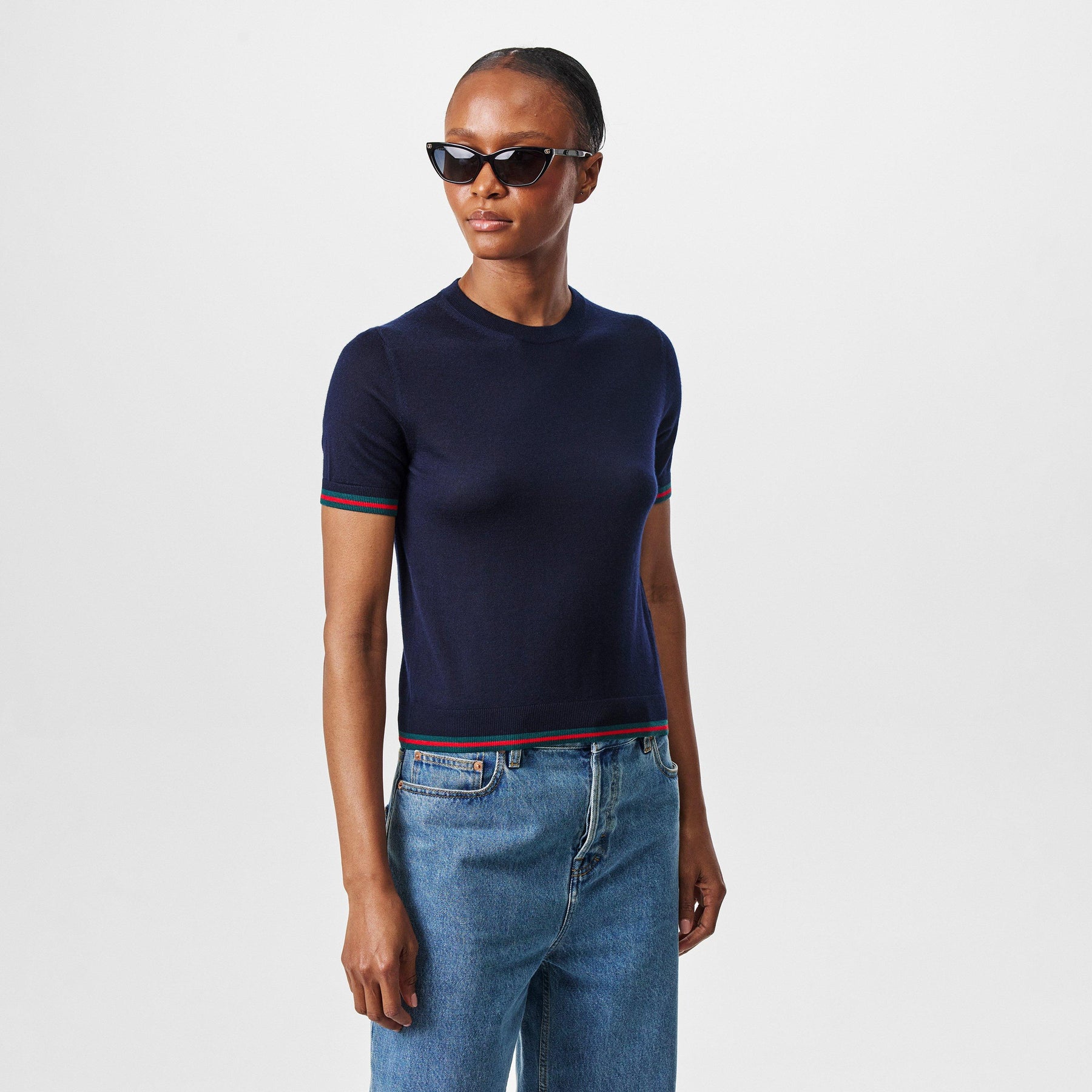 Crew Neck Knitted Wool Jumper