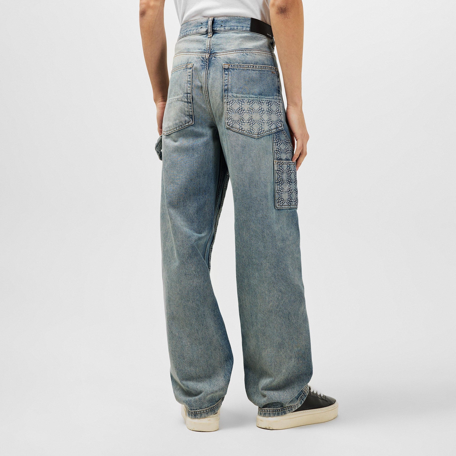 Monogram-Debossed Straight Jeans