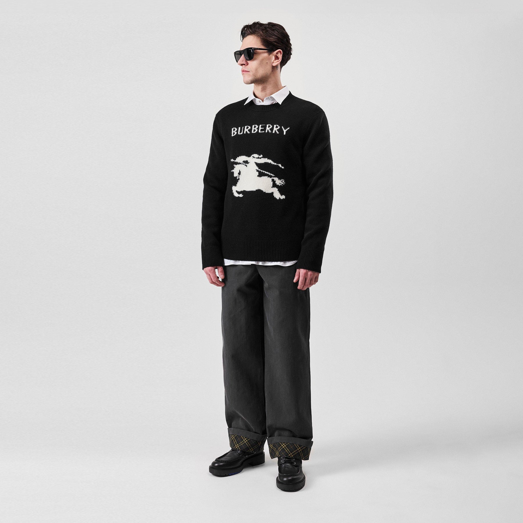 Cashmere Equestrian Knight Logo Knit Jumper