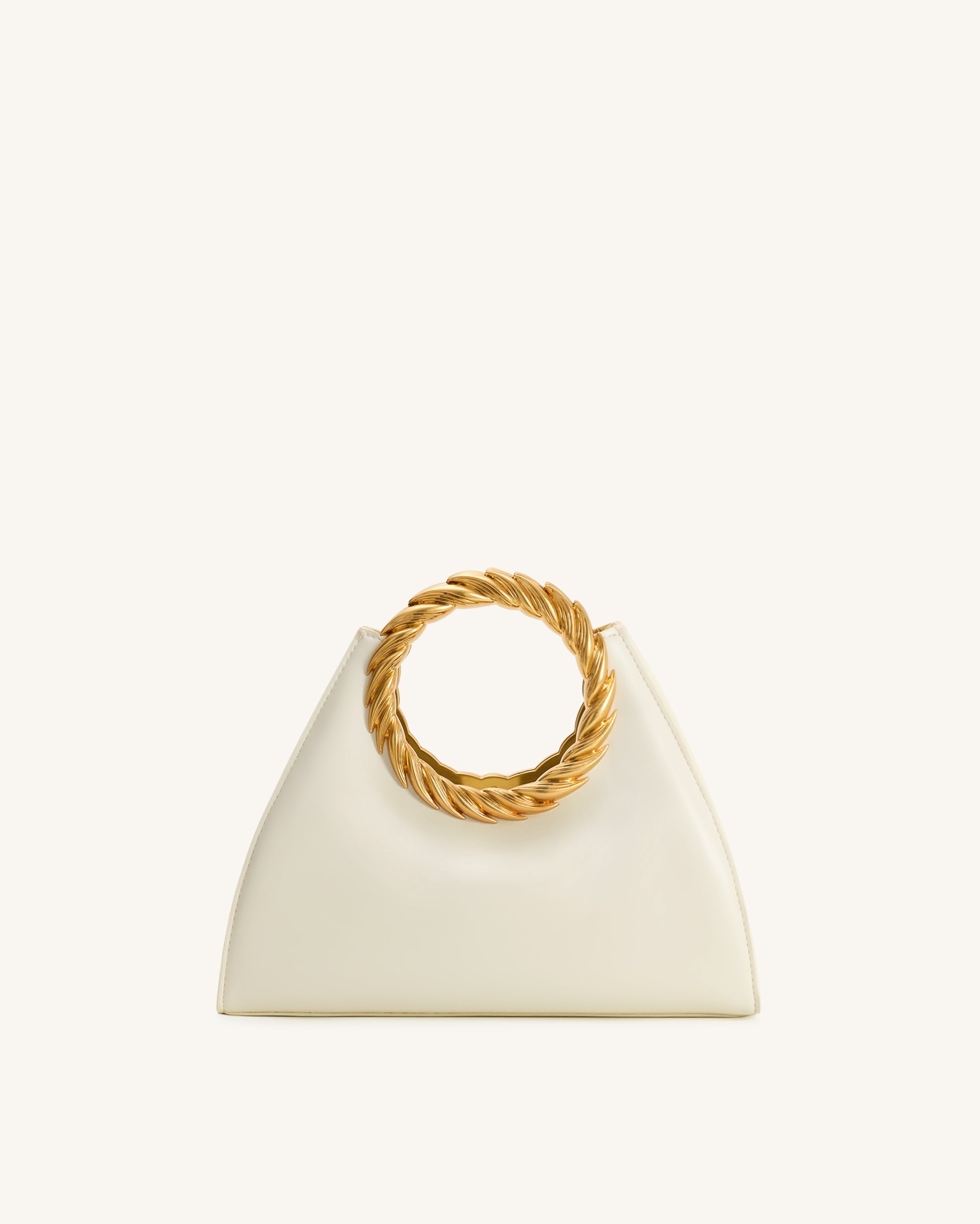 Amiya Leaf Handle Sculpture Bag - Black