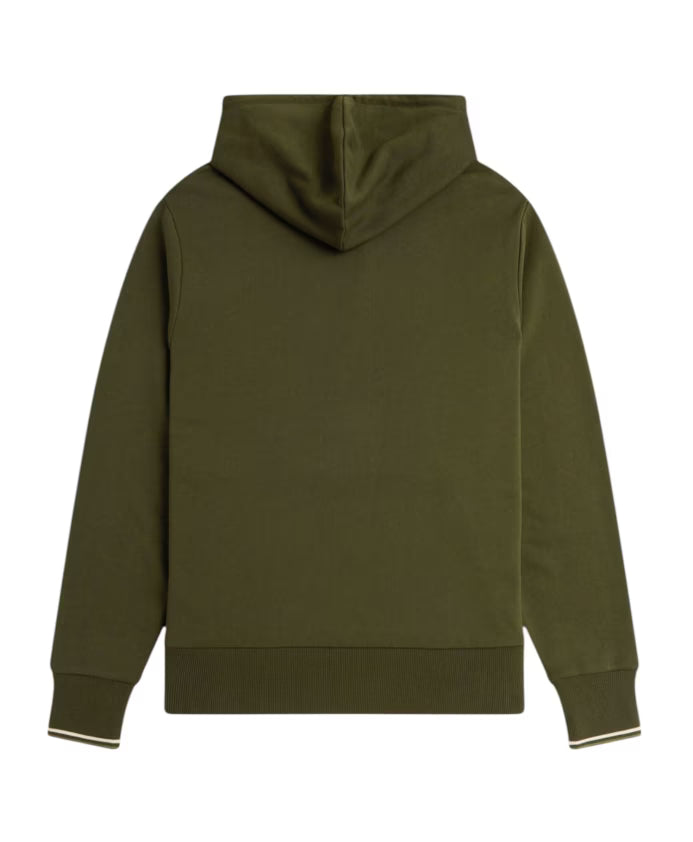 Fred Perry Cotton/Polyester Hoodie with Double Cuff Stripe