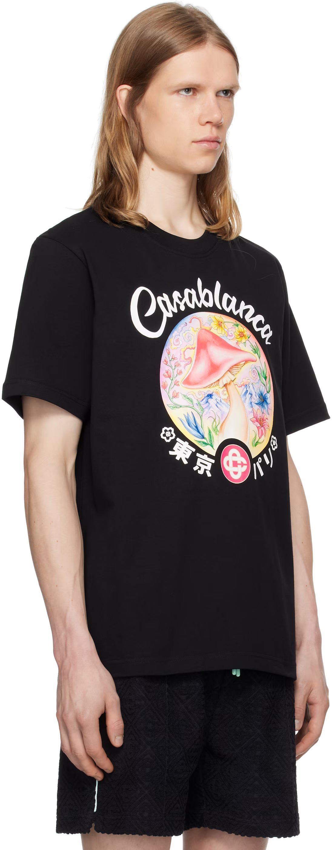 Black Mushroom Emblem T-shirt