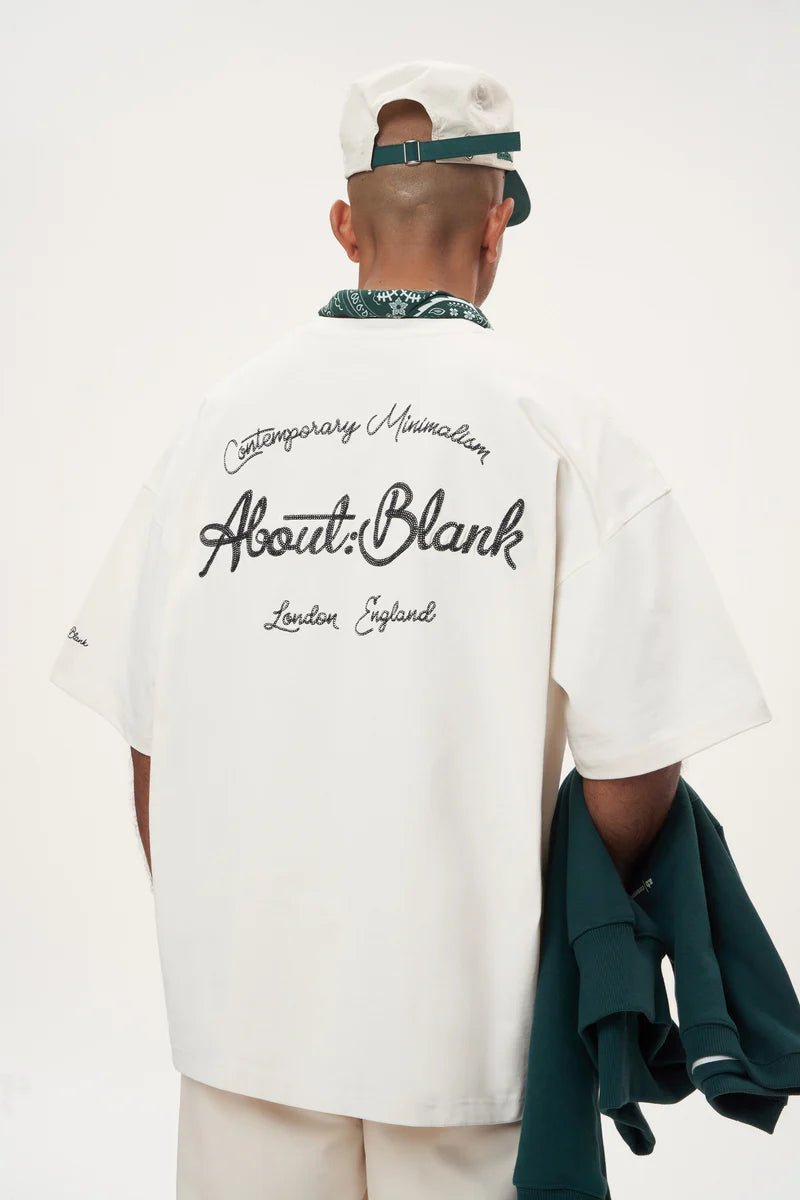 Chainstitch t-shirt - oat/black