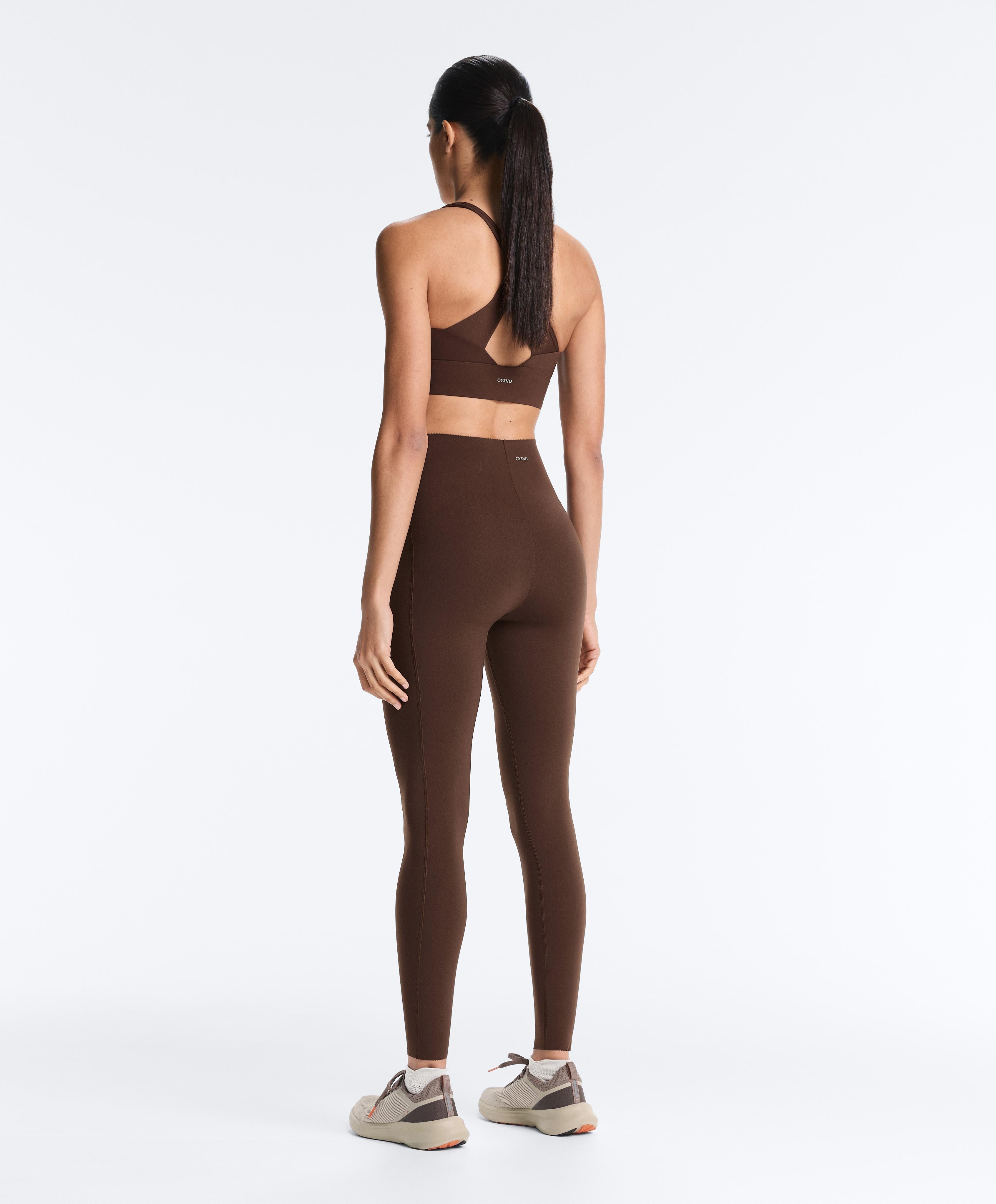 High-rise Compressive core-control ankle-length leggings
