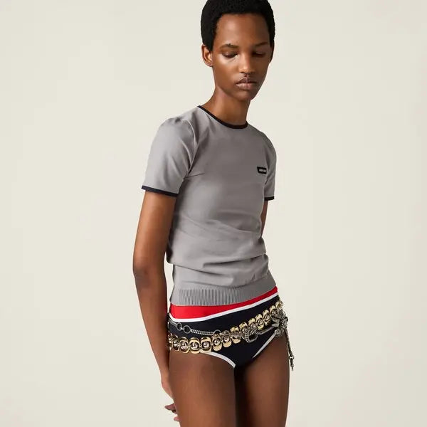 Miu Miu Technical Yarn Crew-Neck Sweater