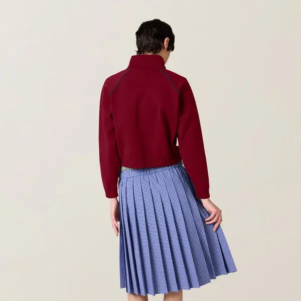 Technical yarn zip-up cardigan