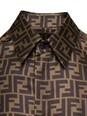 Fendi Brown Shirt with FF Motif in Silk Man