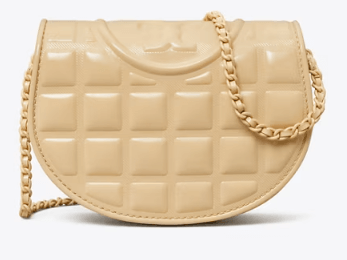 Tory Burch MINI FLEMING PATENT SQUARE QUILT CHAIN WALLET - Wallets | Shop From The Mirage