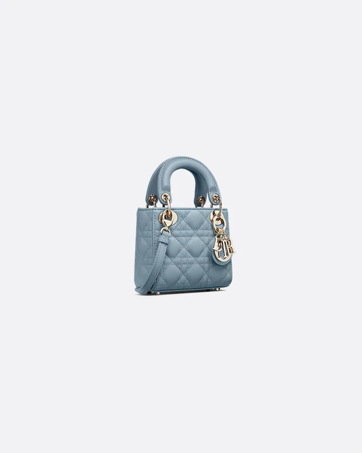Lady Dior Micro Bag Cloud Blue Cannage Lambskin