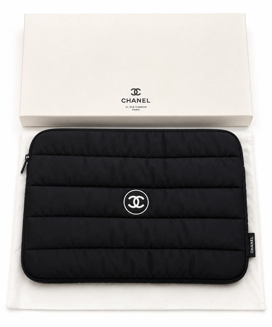 CHANEL Beauté VIP Gift Black Quilted Laptop Case