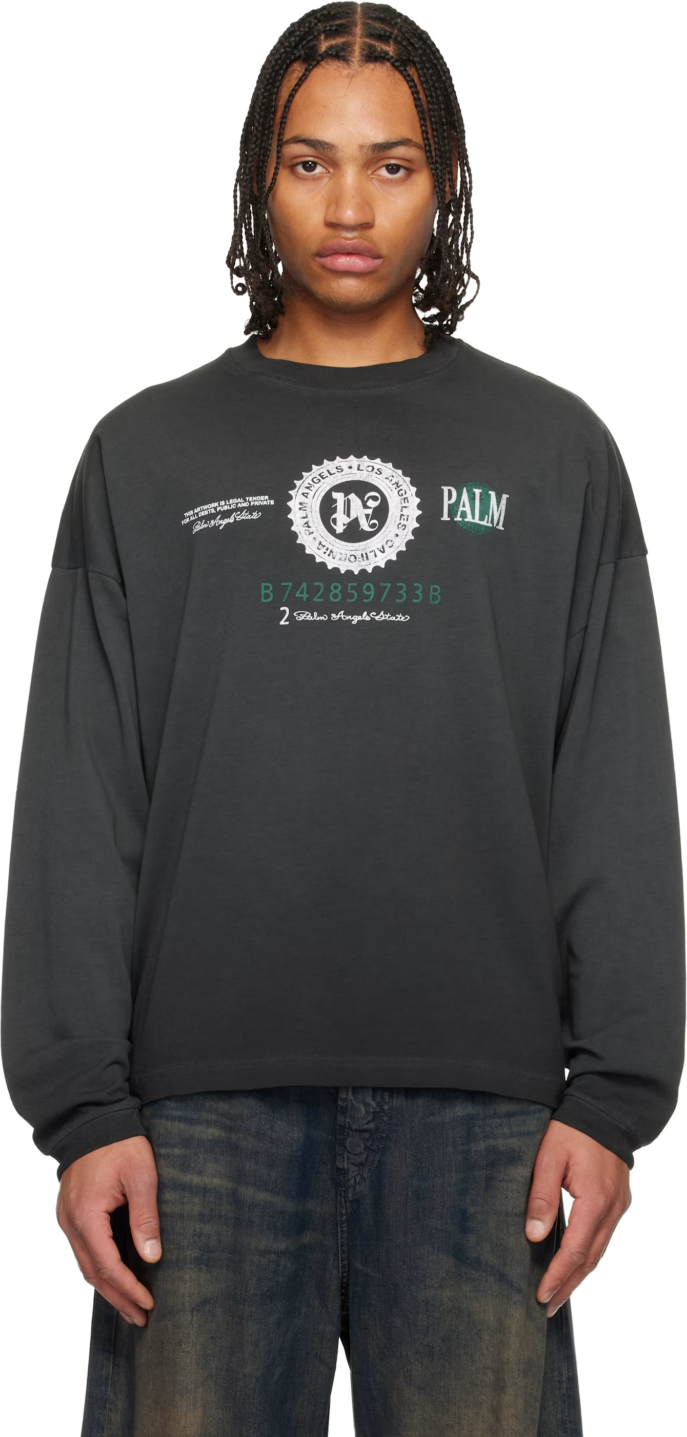 Black Dollar Graphic Long Sleeve T-shirt