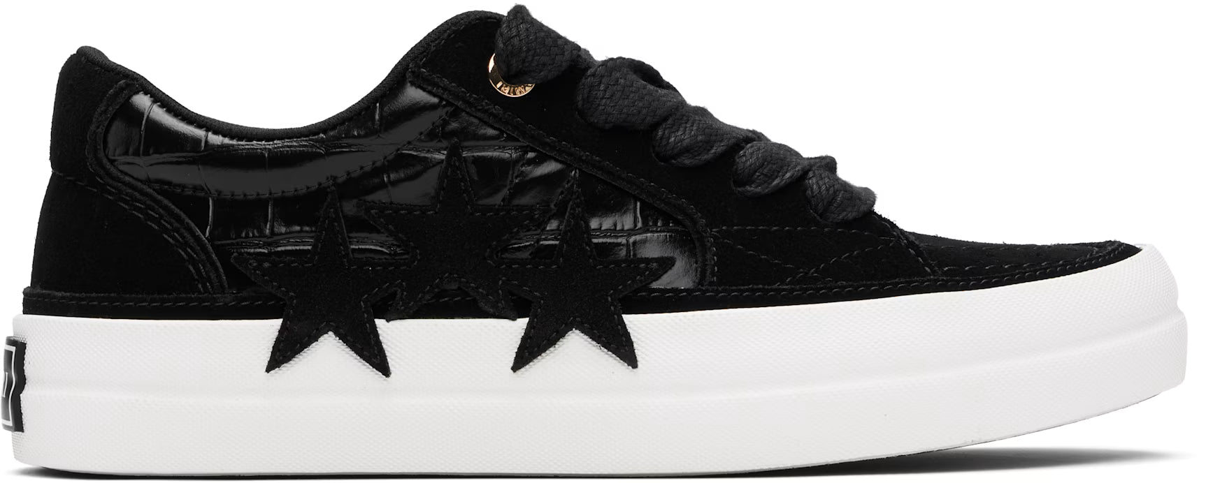 Black Croc Debossed Sunset Skate Sneakers