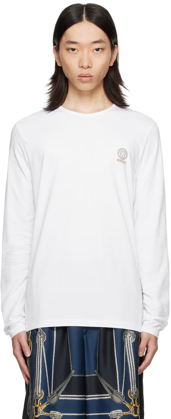 Versace Underwear White Medusa Long Sleeve T-Shirt