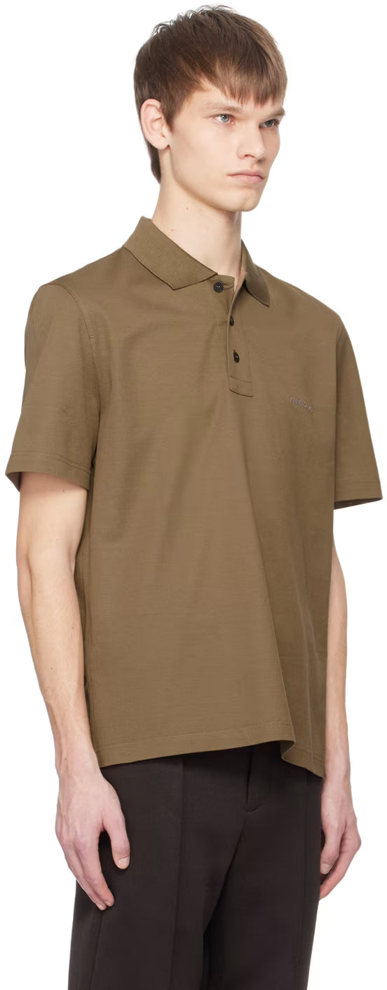 Ferragamo Brown Embroidered Polo
