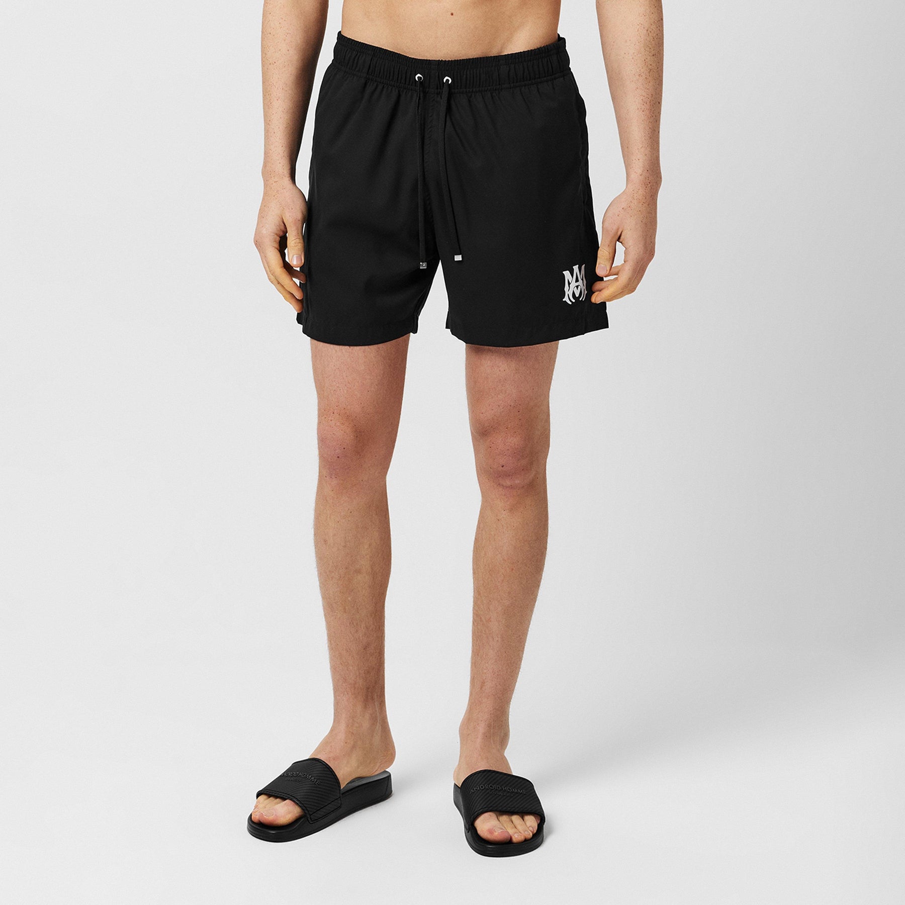 Mid-Length Swim Trunks With Branded Plate