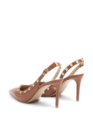 Rockstud slingback calfskin pumps 85mm