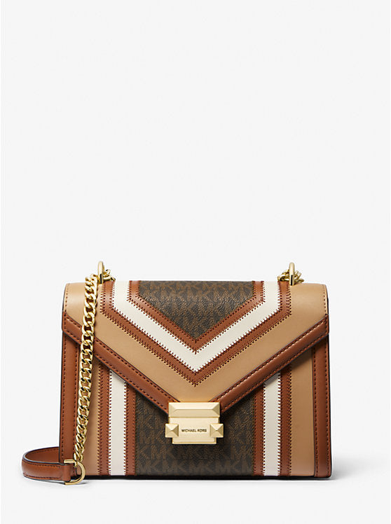Michael Kors Whitney Medium Color-Block and Signature Logo Shoulder Bag - Bags | Shop From The Mirage