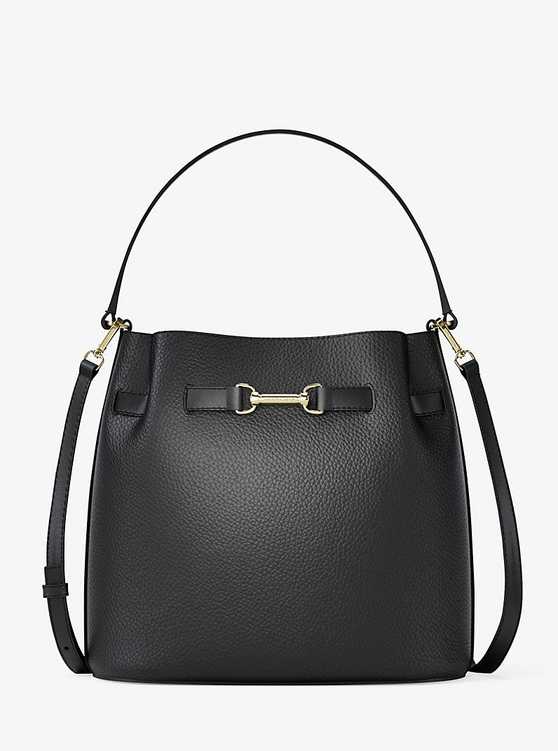 Carson Medium Pebbled Leather Convertible Bucket Crossbody Bag