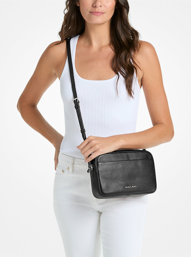 Jet Set Large Pebbled Leather Camera Crossbody Bag