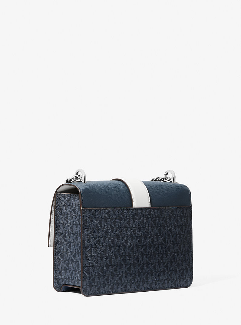 Greenwich Small Color-Block Signature Logo Crossbody Bag