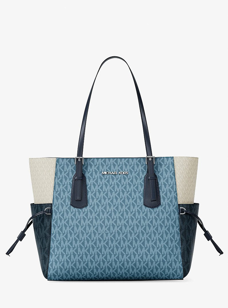 Voyager Large Color-Block Signature Logo Tote Bag