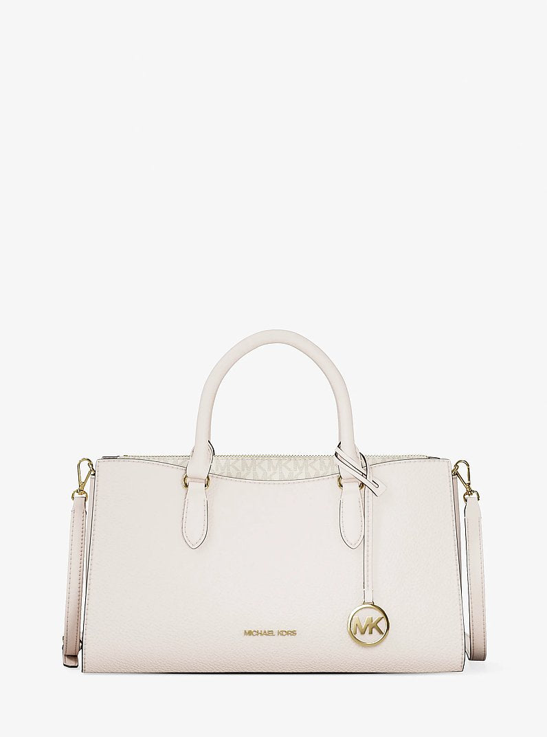 Arden Medium Leather Top-Zip Satchel