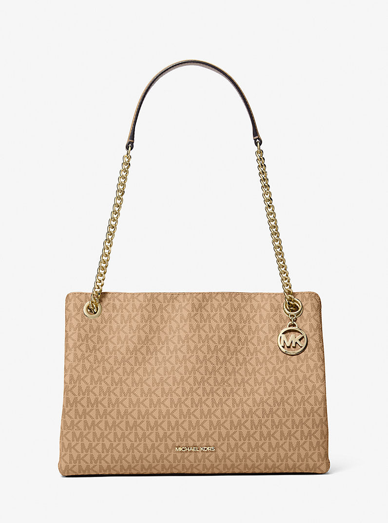 Christina Medium Signature Logo Messenger Bag