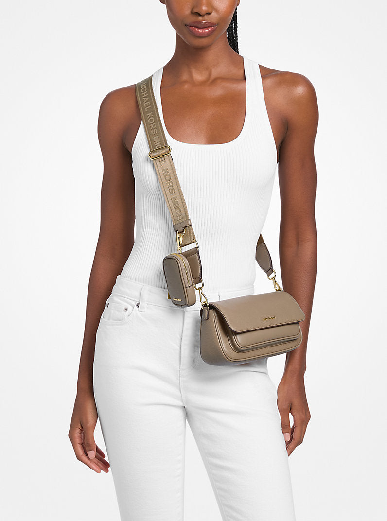 Jet Set Travel Small Pebbled Leather Crossbody Bag With Pouch