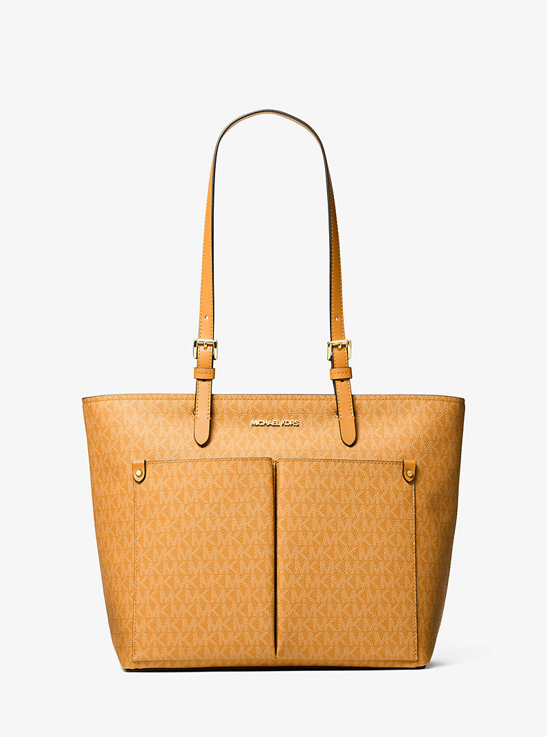 Jet Set Medium Signature Logo Pocket Tote Bag