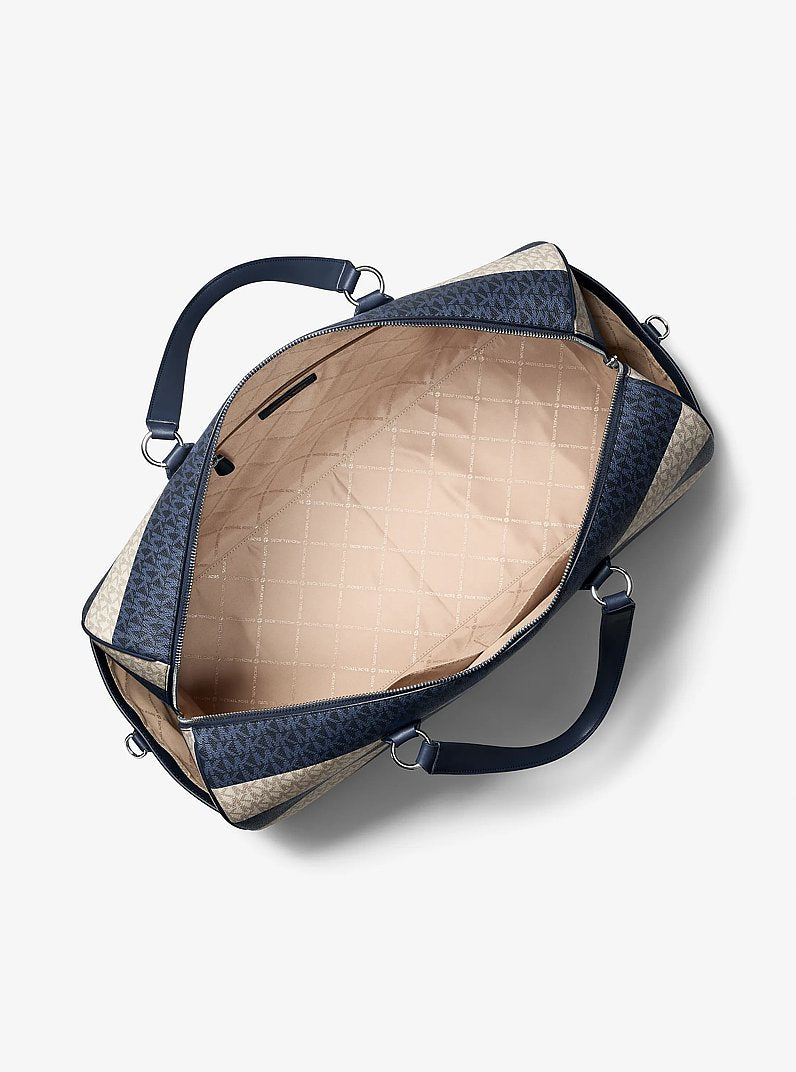 Grayson Extra-Large Striped Signature Logo Weekender Bag