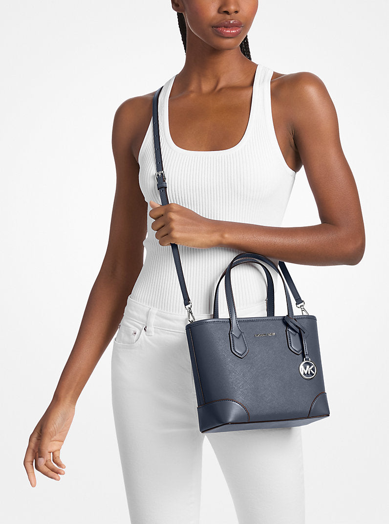 Eva Extra-Small Saffiano Leather Convertible Tote Bag