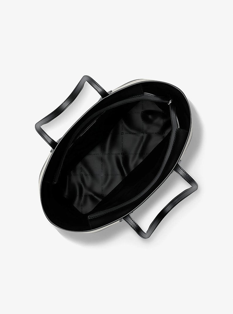 Eva Large Striped Signature Logo Tote Bag