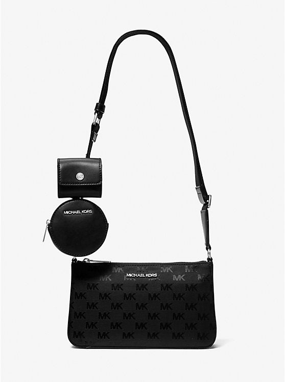 Michael Kors Jet Set Woven Logo Nylon Crossbody Bag with Case for Apple Airpods Pro® - Bags | Shop From The Mirage