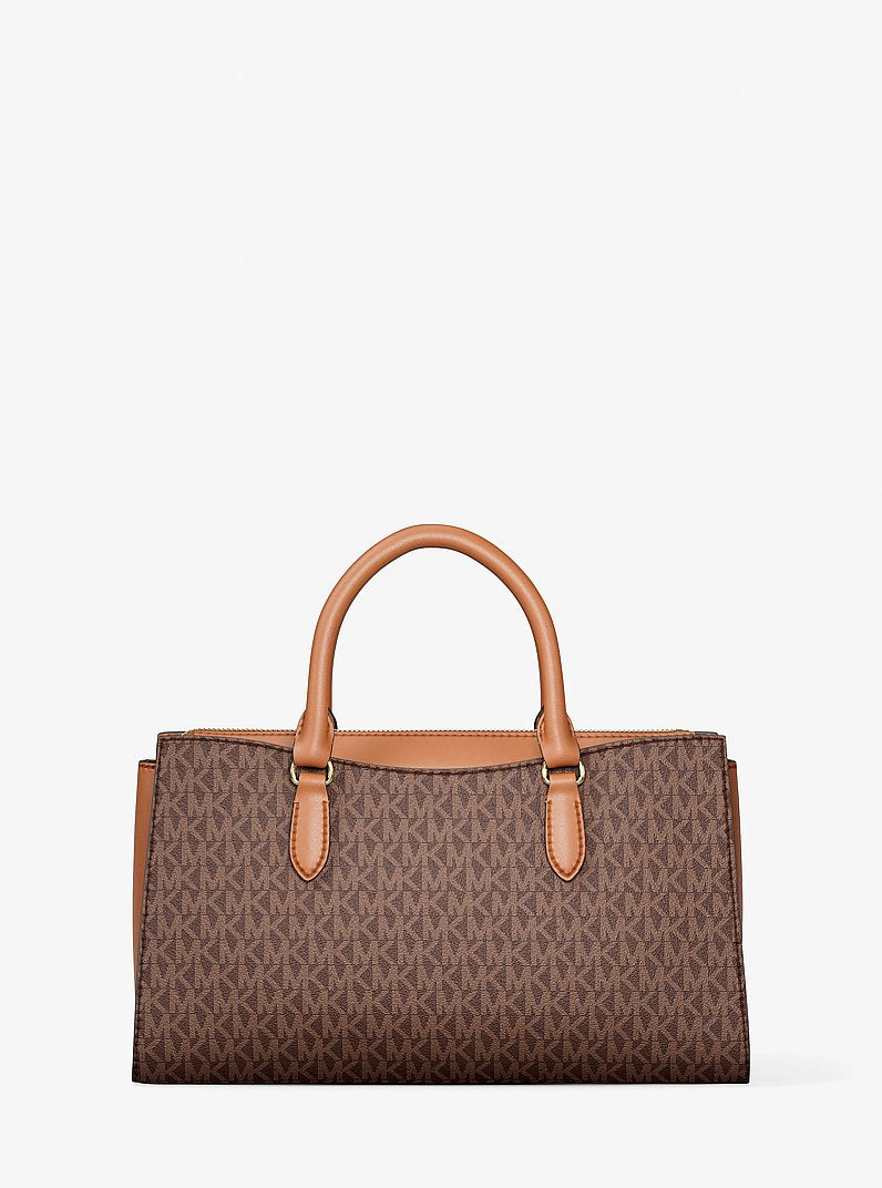 Arden Medium Signature Logo Top-Zip Satchel