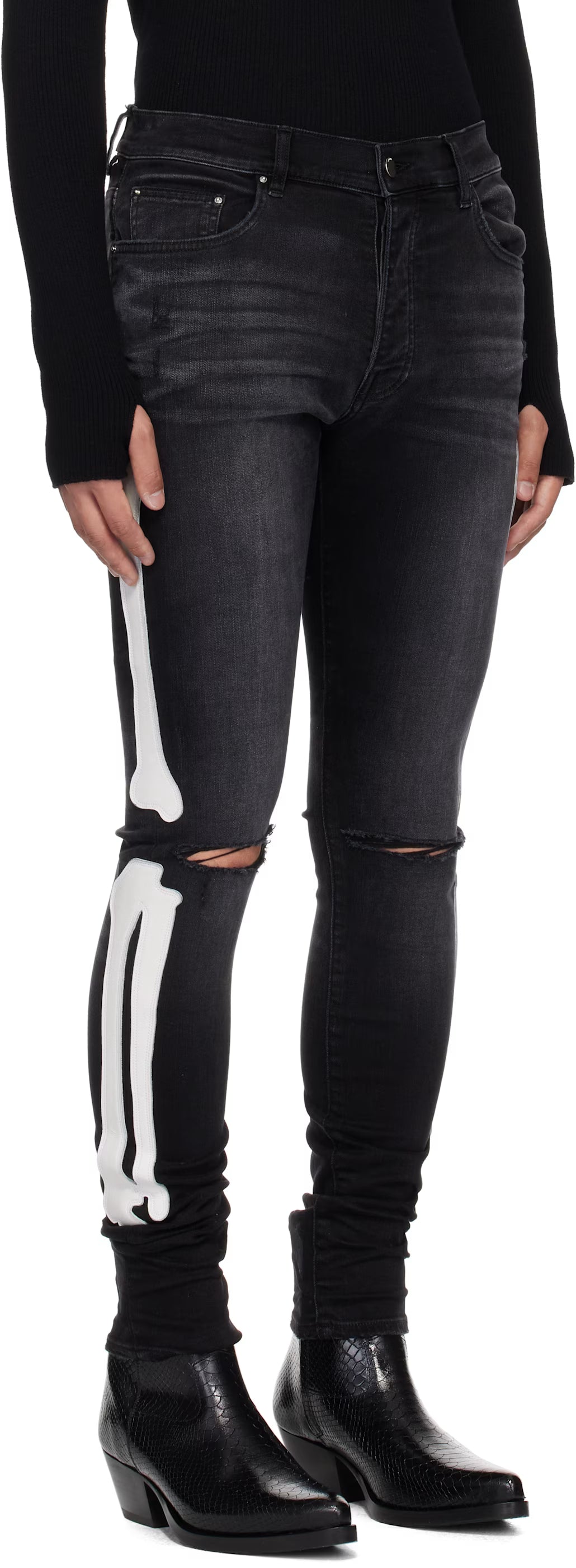 Black Bones Slash Jeans