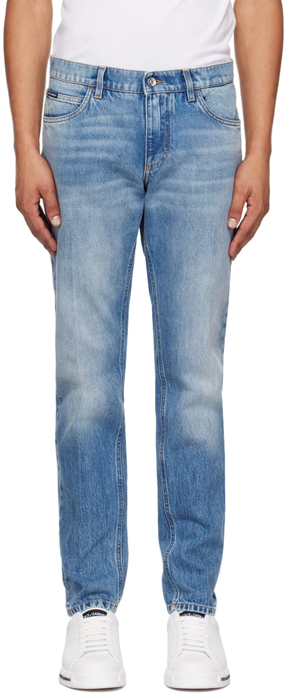 Dolce&Gabbana Blue Faded Jeans