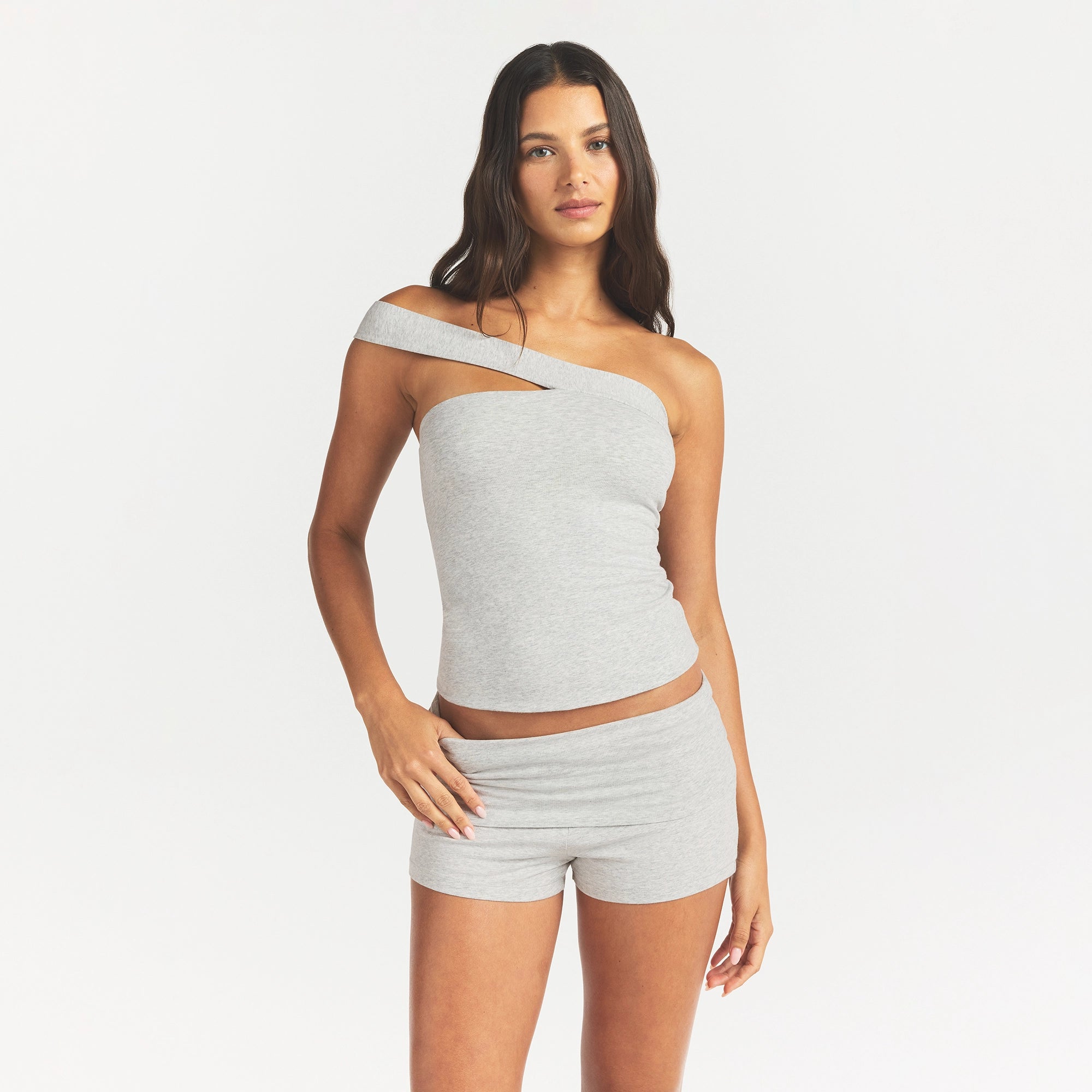 Cotton Jersey Asymmetrical Top