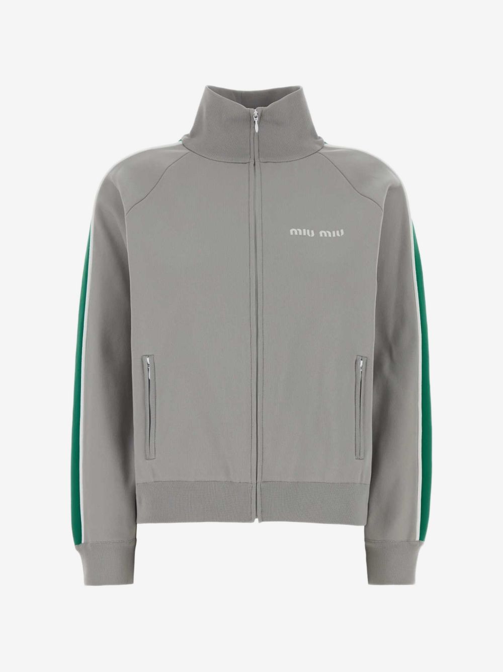 Miu Miu logo-embroidered side-stripe sweater